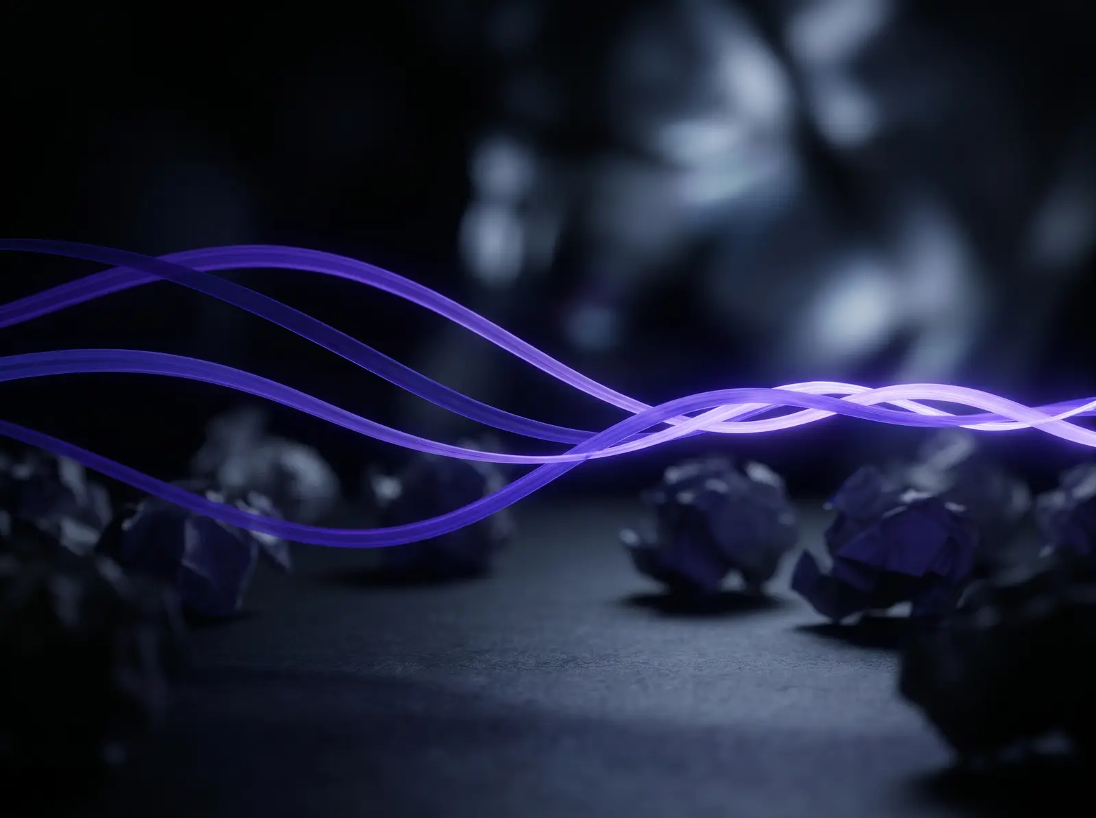 Three streams of light braiding into one